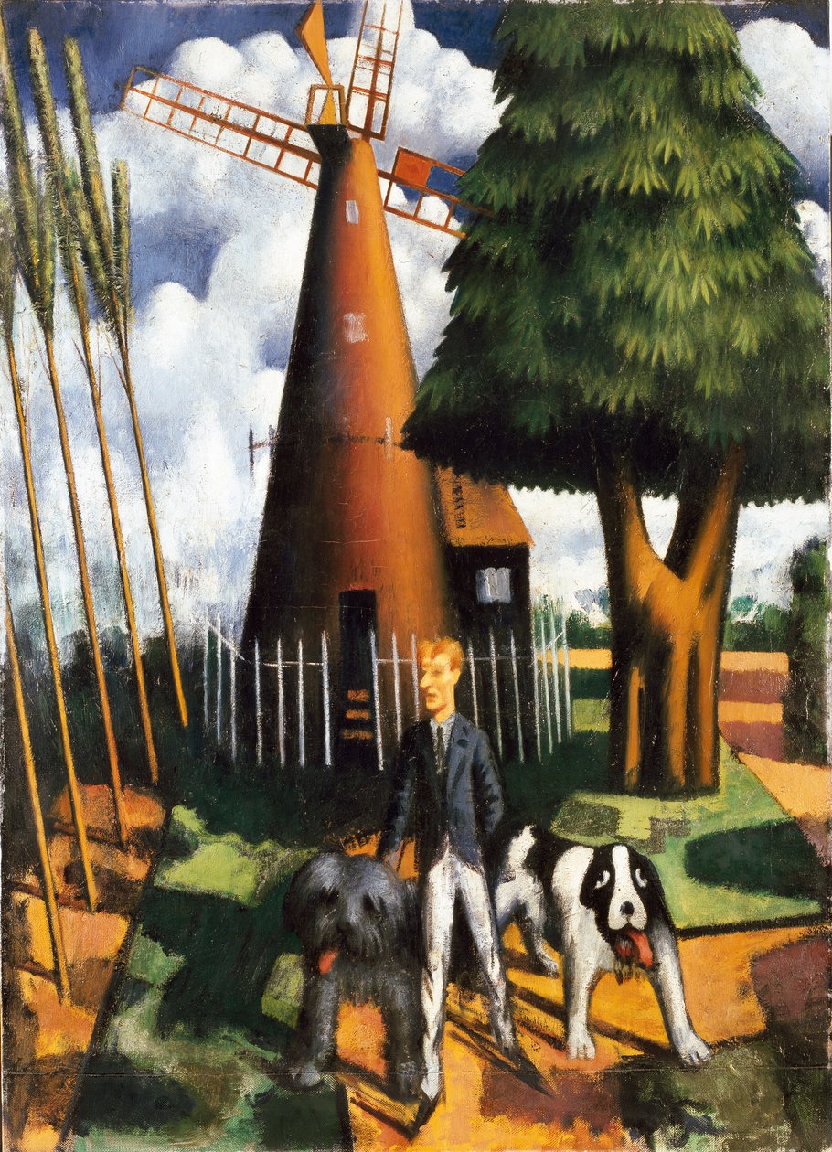 Gilbert Cannan a jeho mlýn, 1916 od Mark Gertler