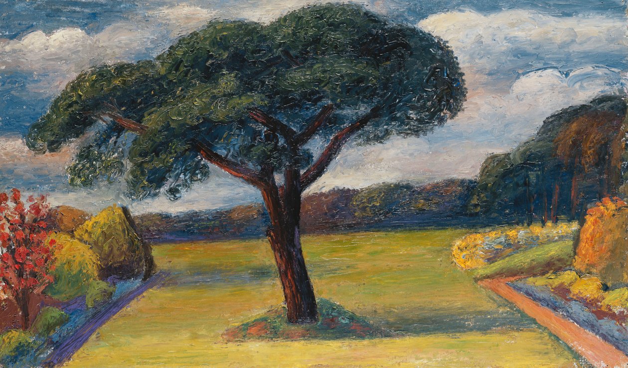 Hautbois, Norfolk, kolem roku 1936 (olej na plátně) od Mark Gertler