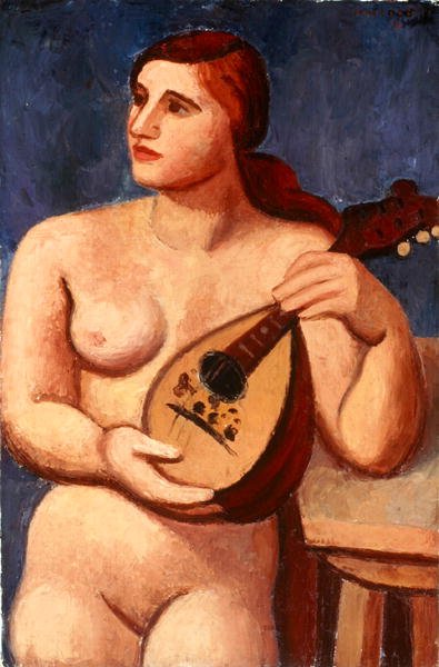 Nahá s mandolínou od Mark Gertler