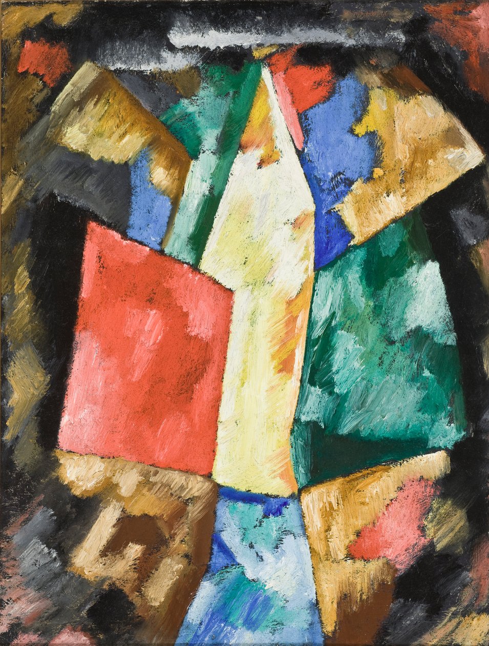 Abstrakce; Modrá, žlutá a zelená, kolem roku 1913 od Marsden Hartley