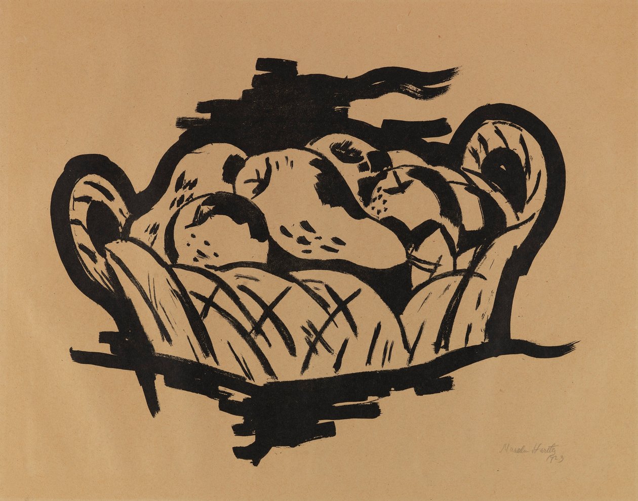 Hruška v košíku od Marsden Hartley