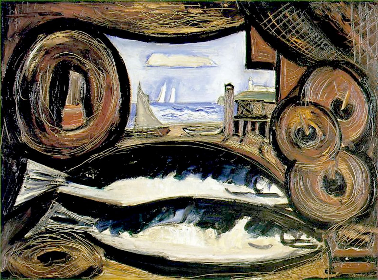 The Fish House, Nová Anglie, 1934 od Marsden Hartley