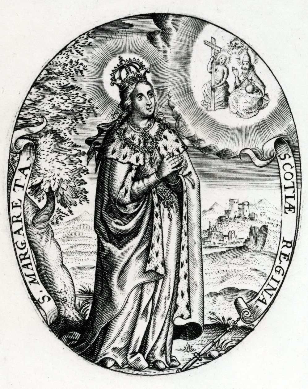 Svatá Markéta, skotská královna, cca 1618 od Marten Baes