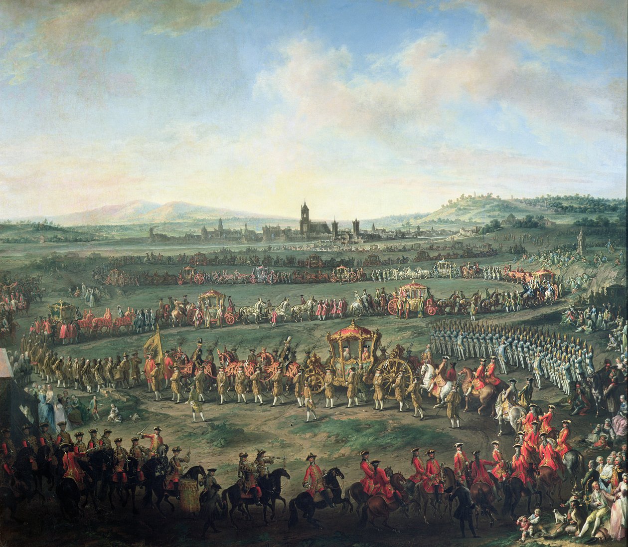 Vjezd císaře Františka I. (1708-65) do Frankfurtu za doprovodu Josefa II. (1741-90) od Martin II Mytens or Meytens