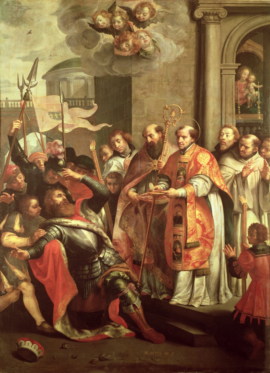 Svatý Bernard z Clairvaux (1090-1153) a Vilém X. (1099-1137) vévoda z Akvitánie od Martin Pepyn or Pepin