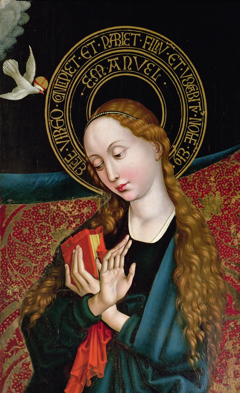 Detail Panny Marie ze Zvěstování, z orlierského oltáře, kolem 1468-70 od Martin Schongauer