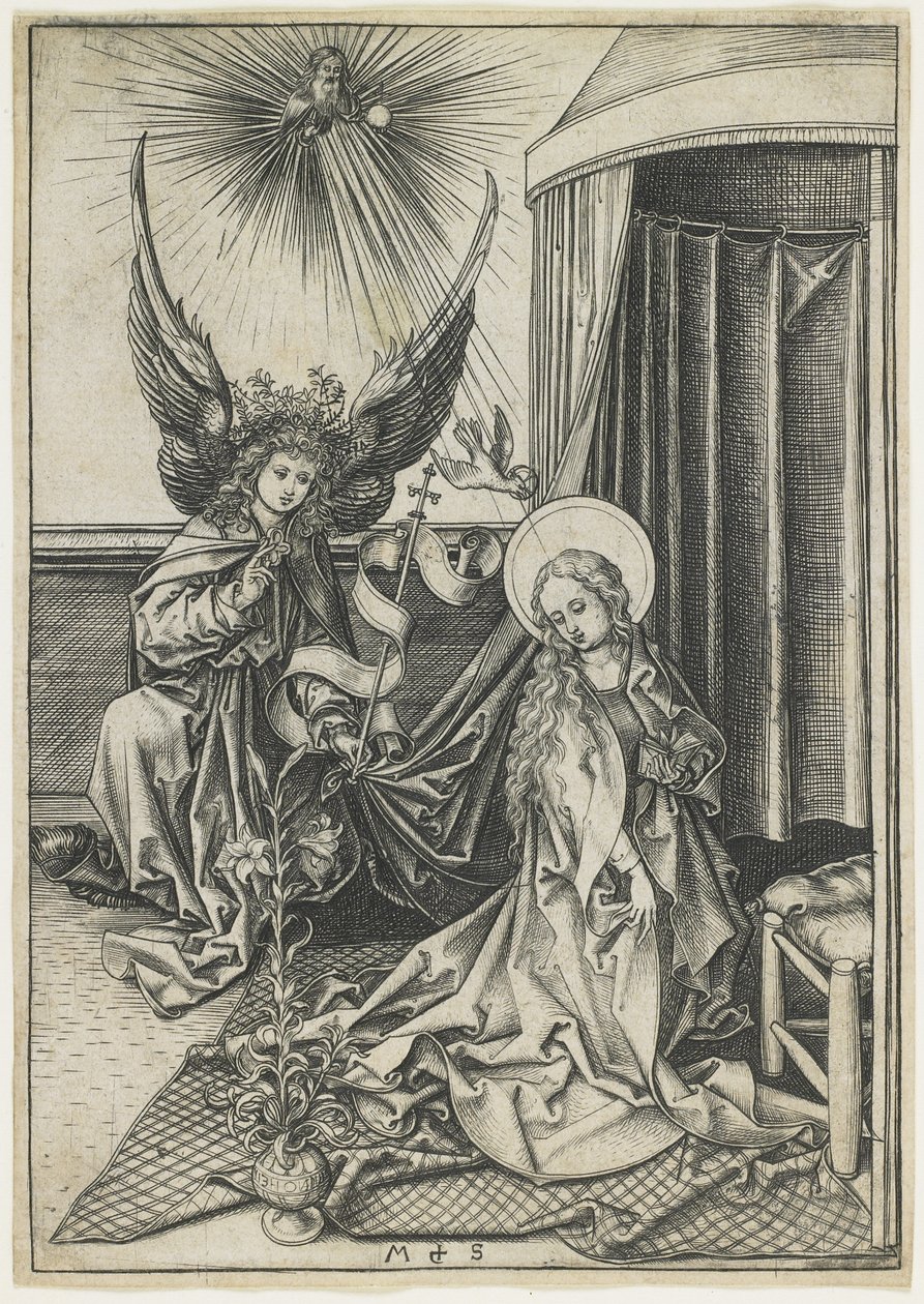 Zvěstování, c. 1480 od Martin Schongauer