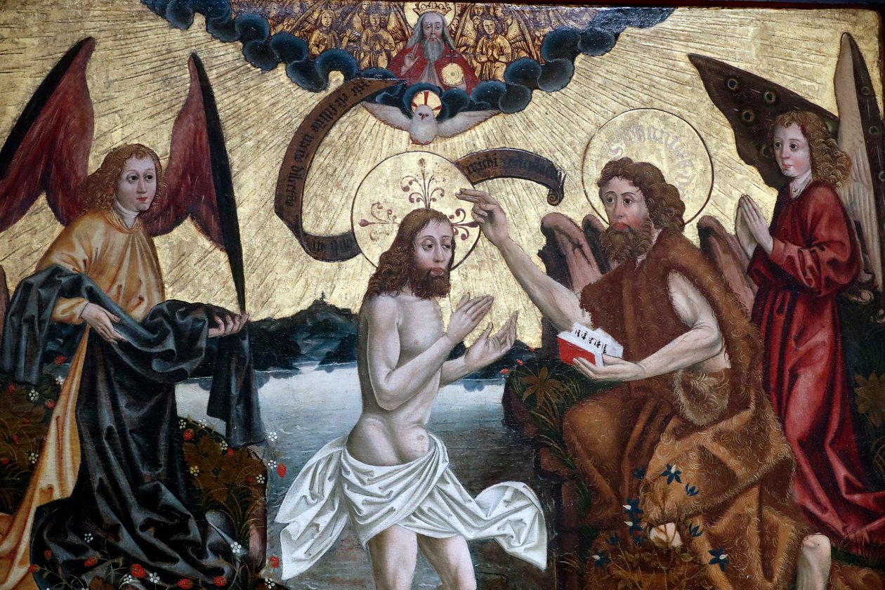 Ježíšův křest od Jana Křtitele od Martin Schongauer