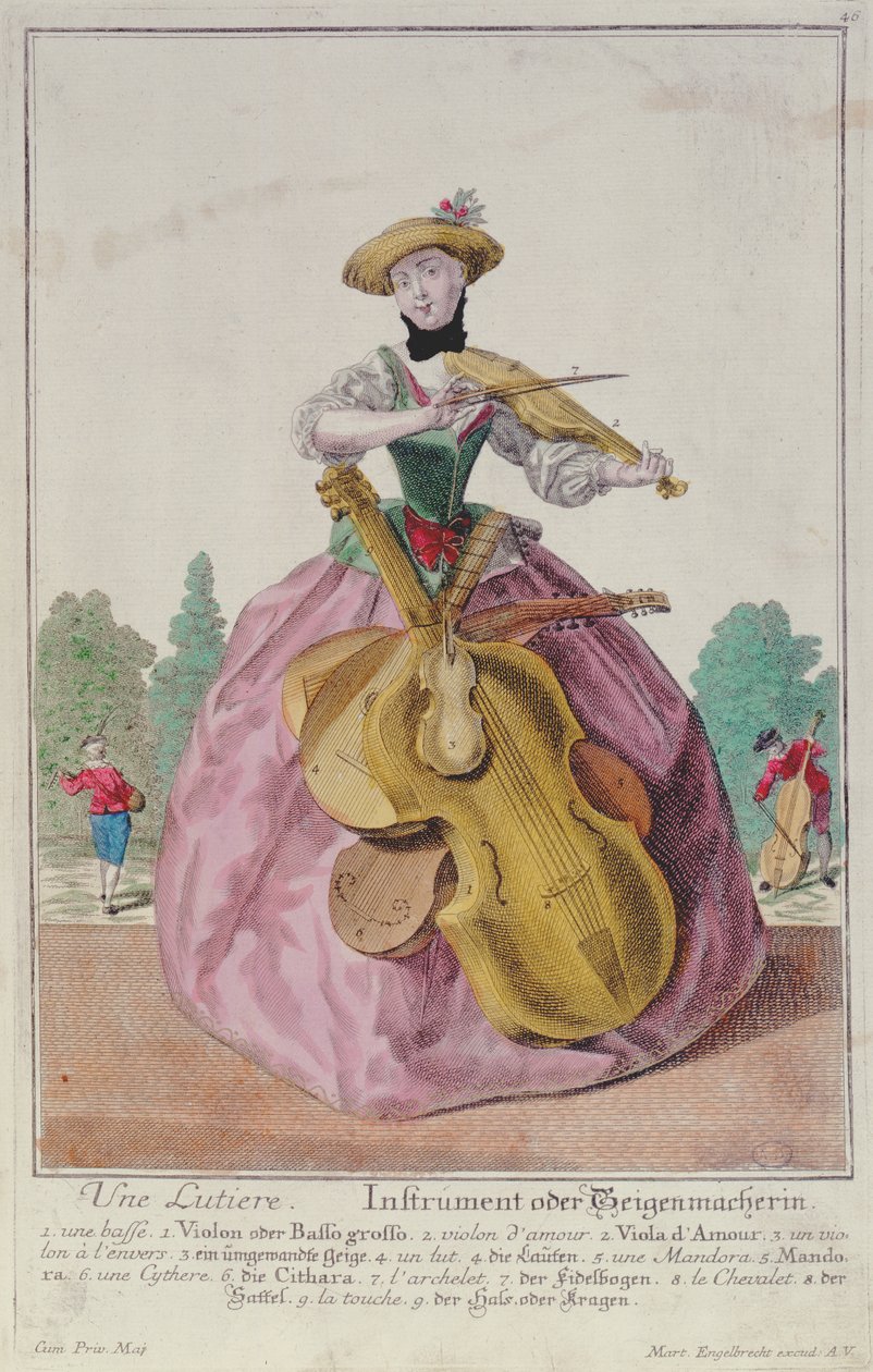The Instrument Maker, c.1735, vydáno v Augsburgu od Martin Engelbrecht