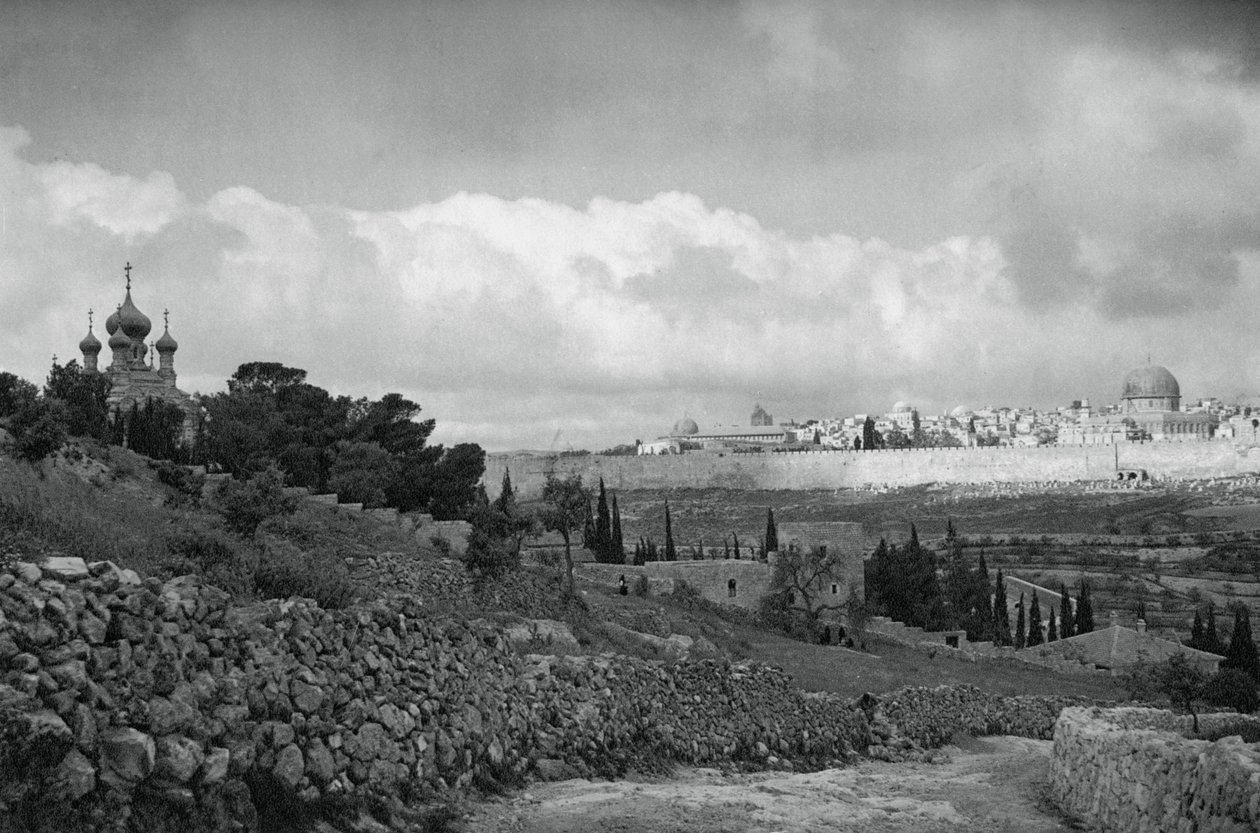 Jeruzalém a Getsemanská zahrada, 1937 od Martin Hurlimann