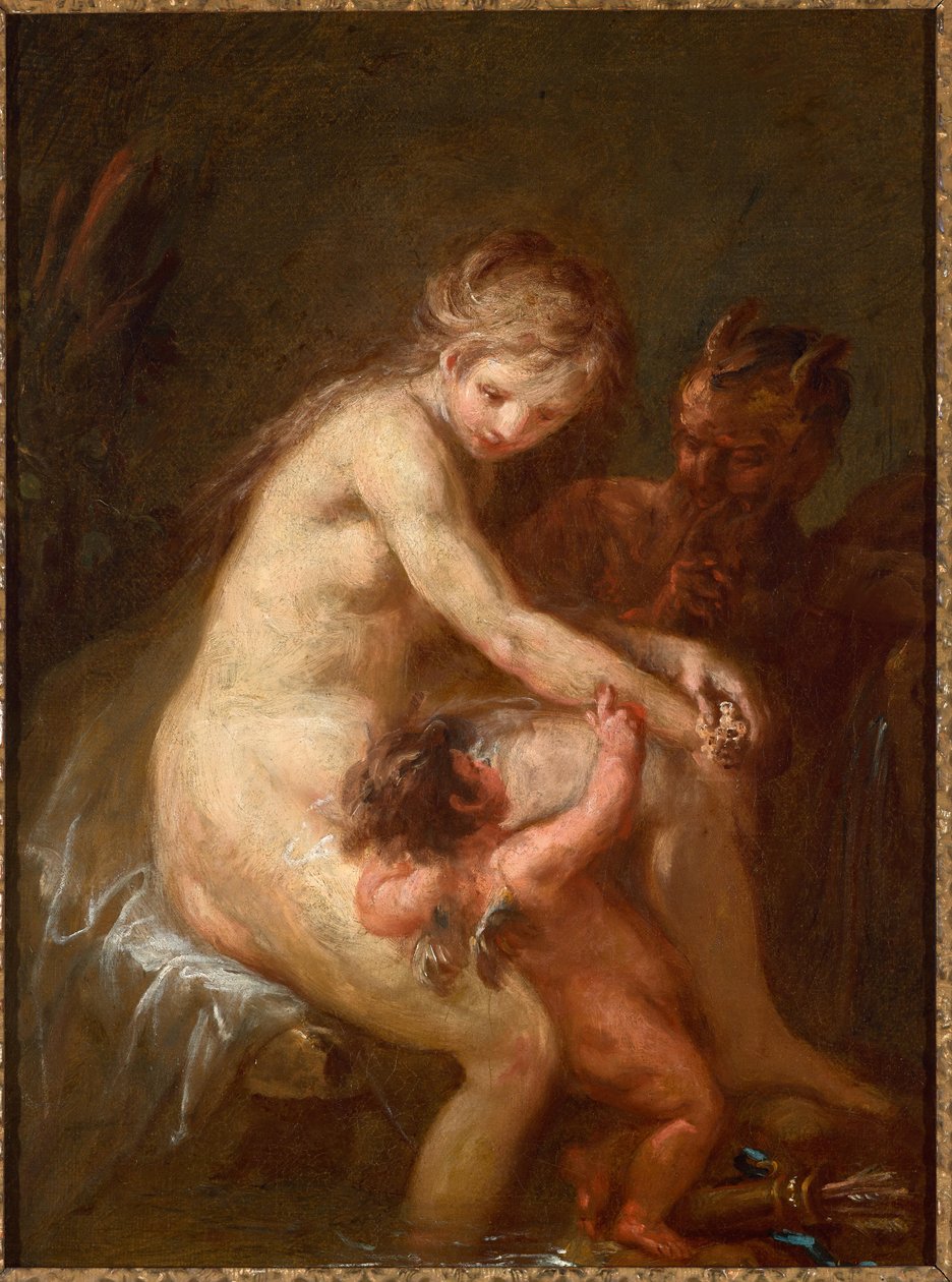 Nymfa a faun s Amorkem od Martin Johann Schmidt