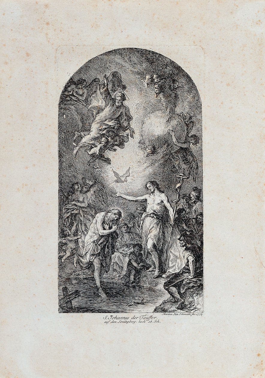 Křest Kristův od Martin Johann Schmidt
