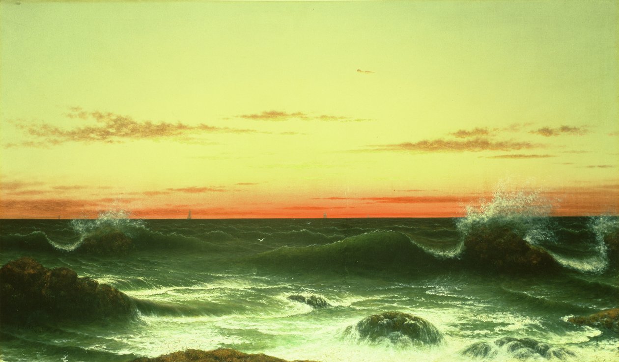 Přímořská krajina: Západ slunce, 1861 od Martin Johnson Heade