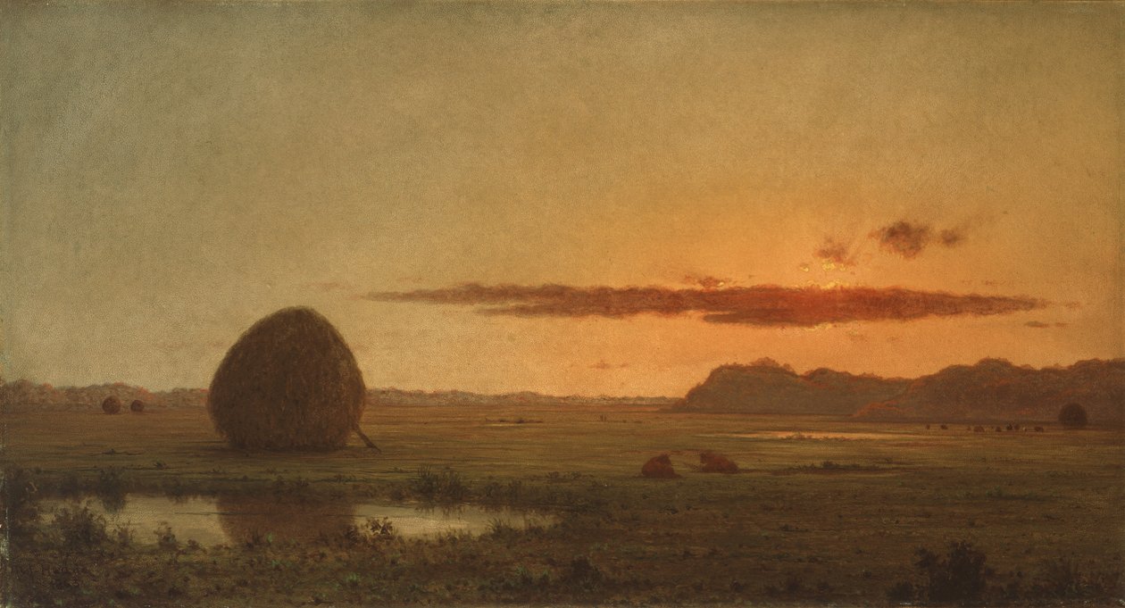 Západ slunce, Newburyport Meadows od Martin Johnson Heade