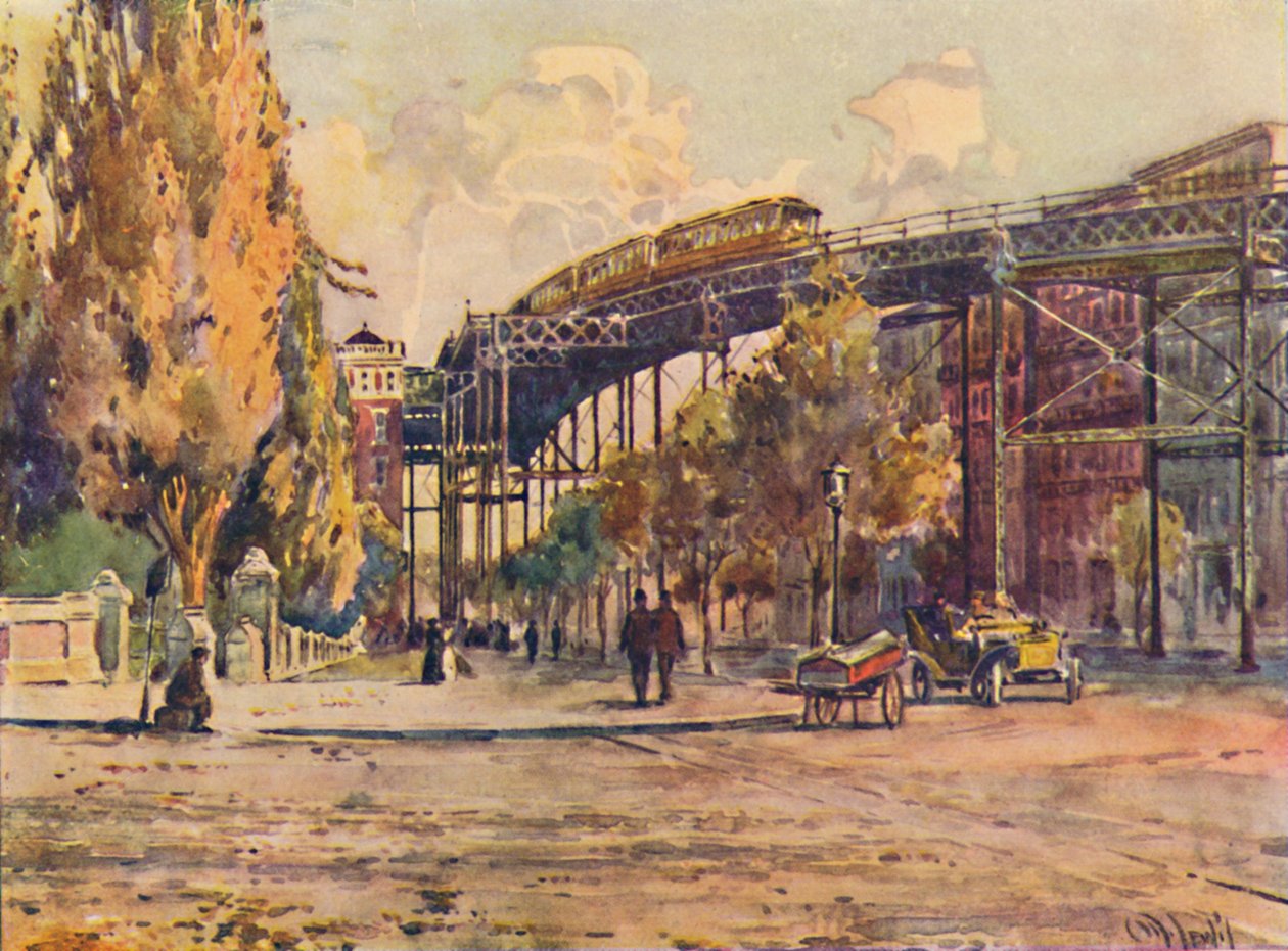 Elevated Railway, New York, 1916 od Martin Lewis