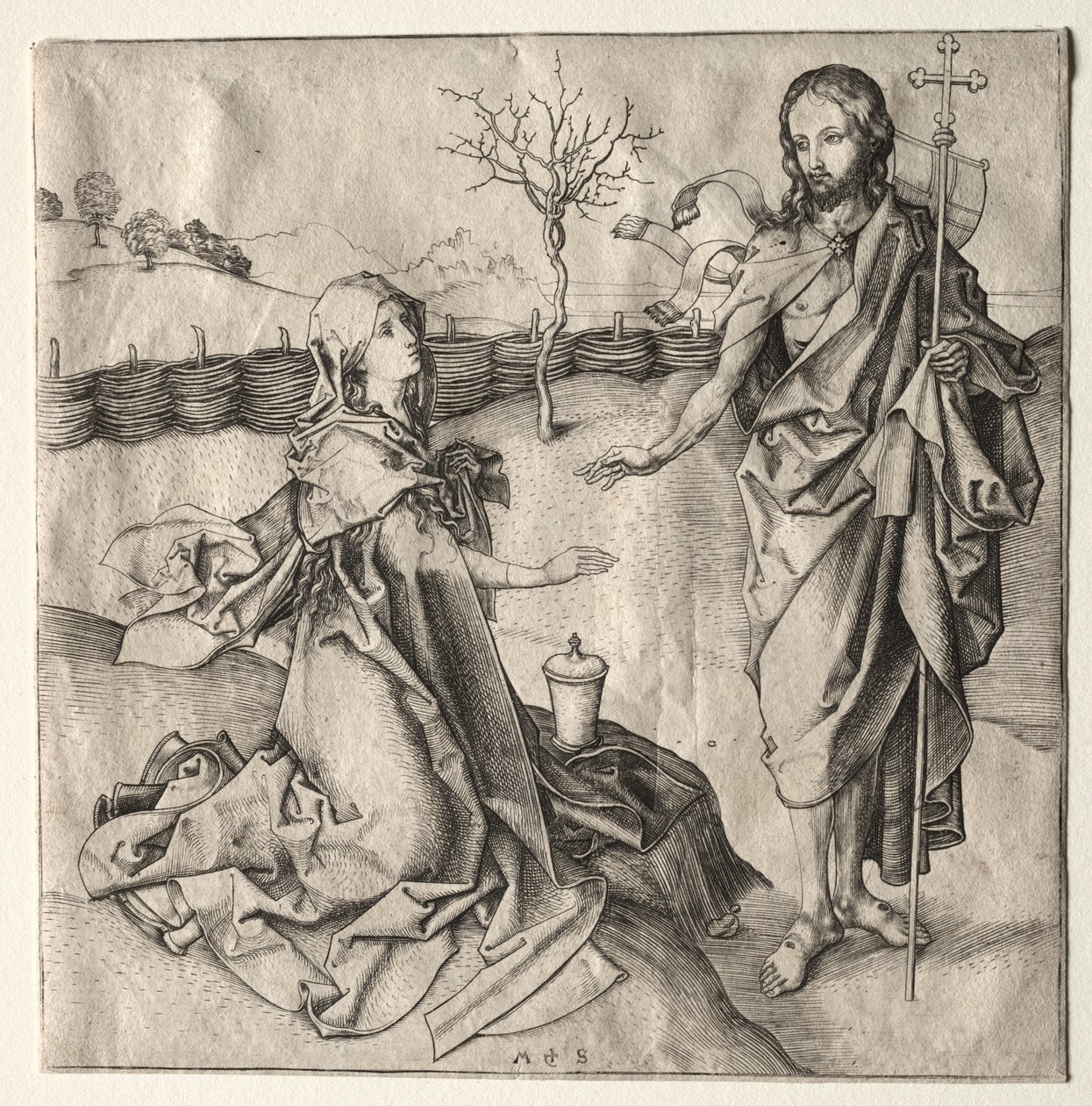 Kristus se zjevuje Magdaleně. od Martin Schongauer