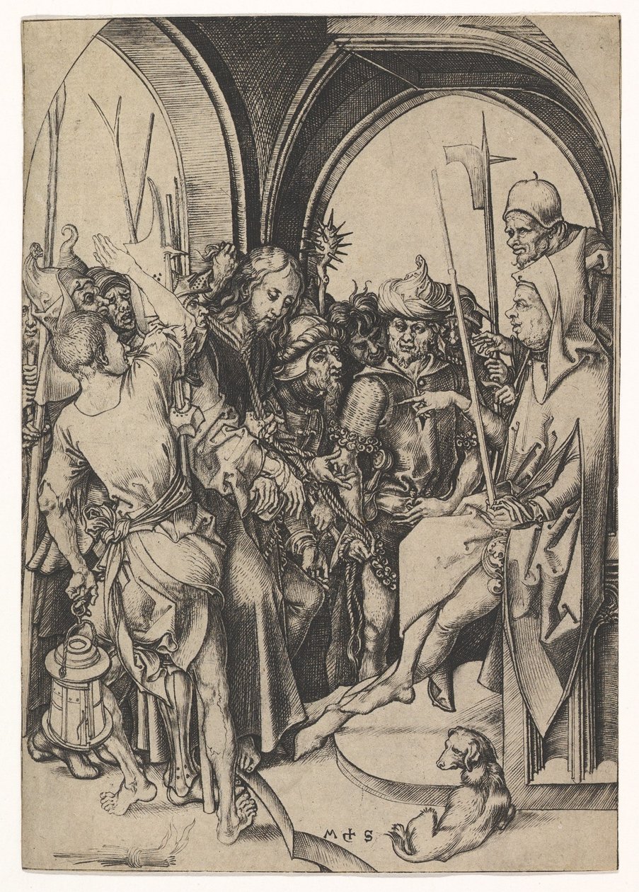 Kristus před Annášem, ca. 1435-1491. od Martin Schongauer