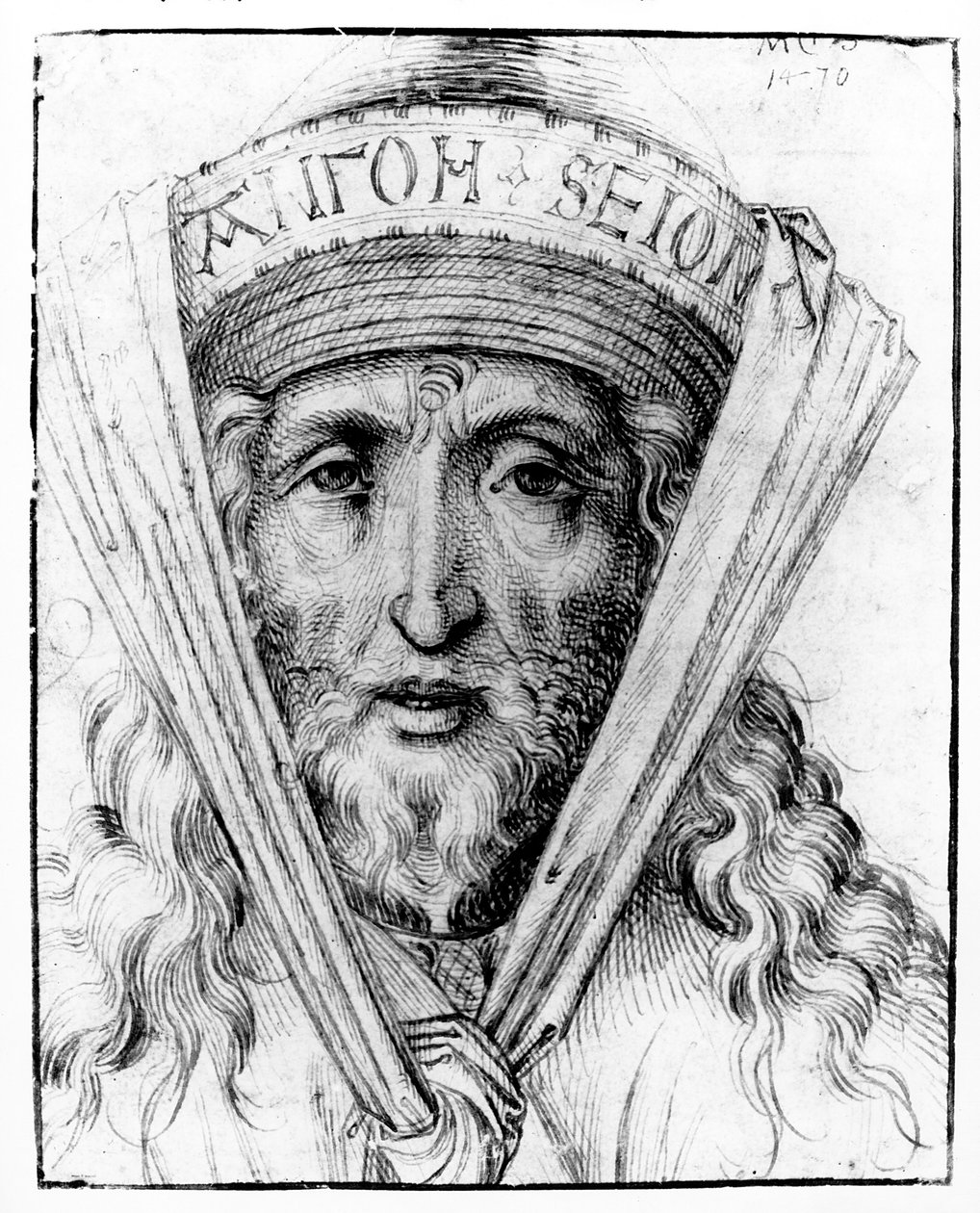 Hlava velekněze, kolem roku 1470 od Martin Schongauer