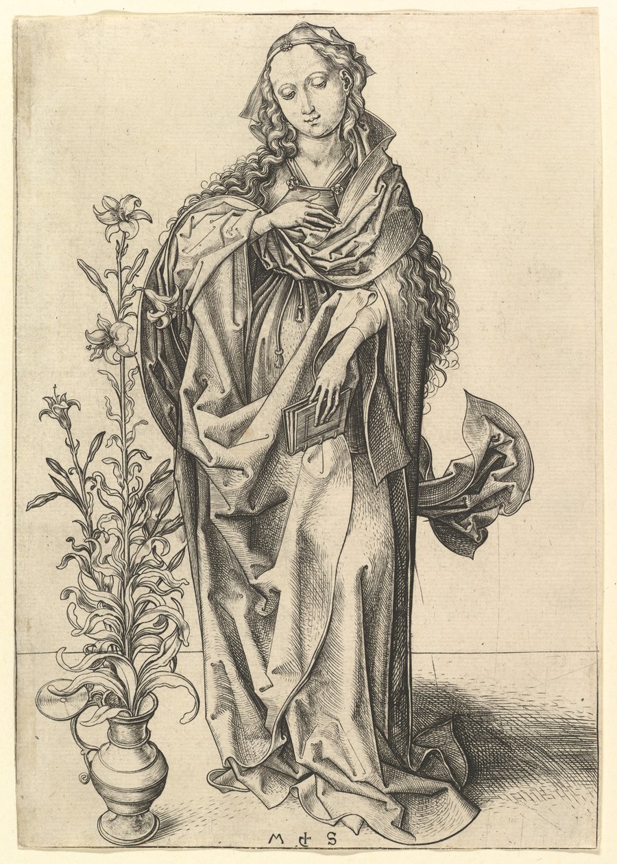 Zvěstování: Panna, ca. 1435-1491. od Martin Schongauer