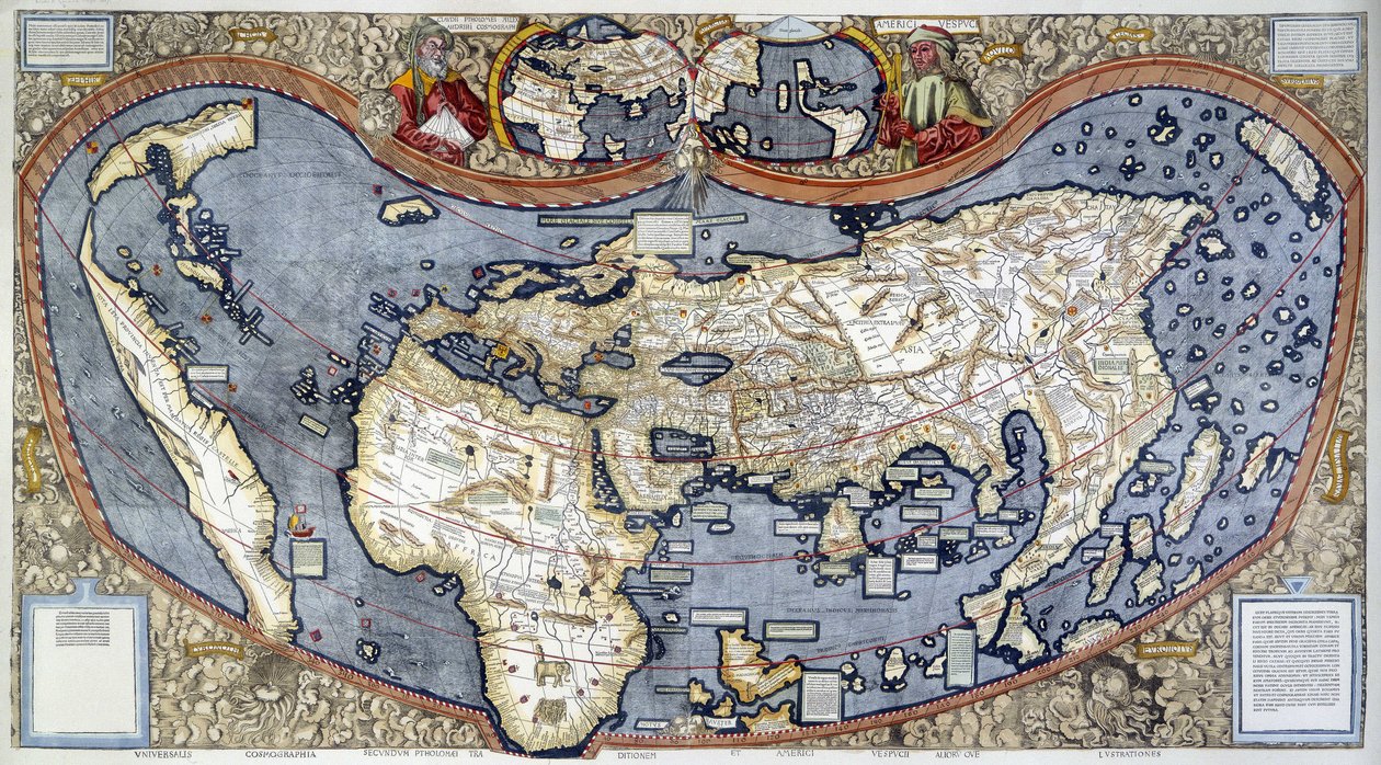 Mapa světa od Martin Waldseemuller