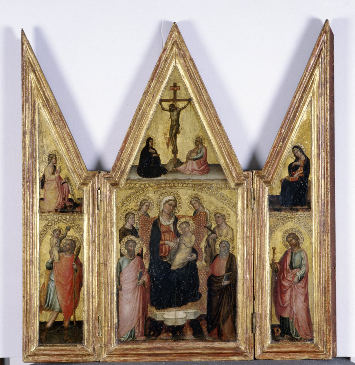 Triptych s Madonou a dítětem, cca 1400 (tempera na dřevě) od Martino de Bartolomeo