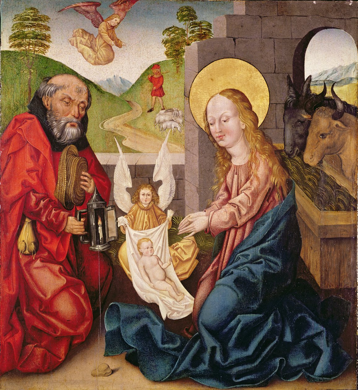Adoration of the Child (tempera na panelu) od Marx Doiger