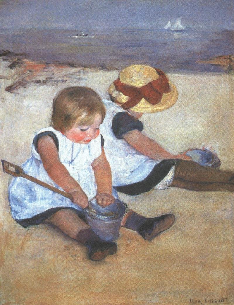 Děti na pláži od Mary Cassatt