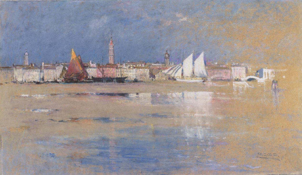 Benátky, 1910 (pastel na papíře) od Mary Georgina Wade Wilson