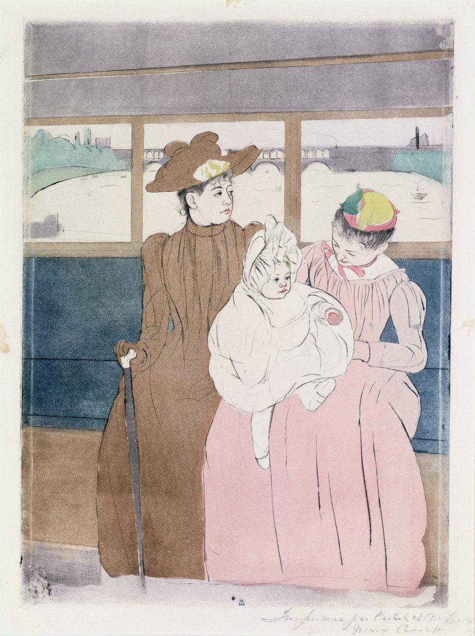 In the Omnibus (The Tramway) 1891 (suchá jehla a lept na měkkém podkladu) od Mary Cassatt