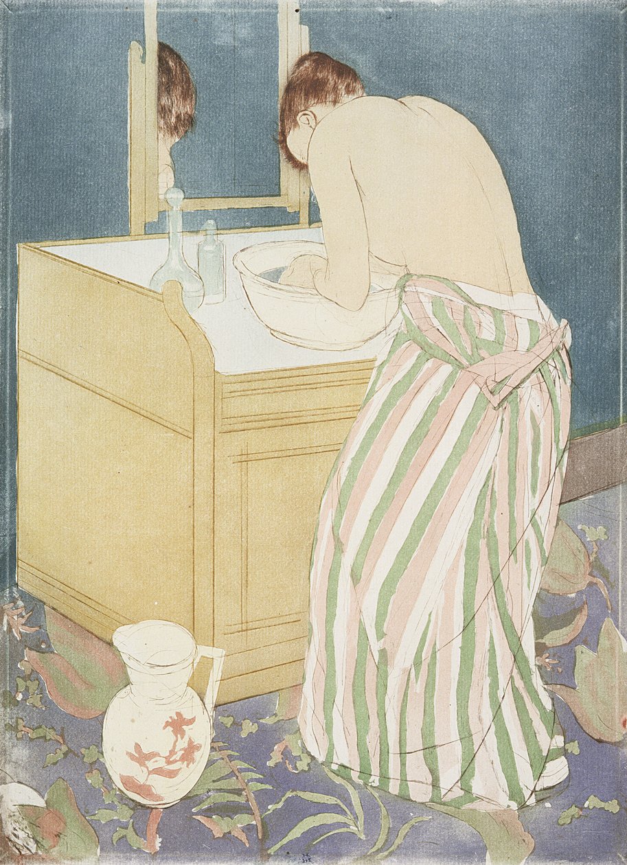 La Toilette, kolem roku 1891 (suchá jehla a akvatinta na papíře) od Mary Cassatt