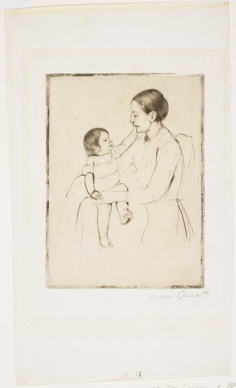 Pohlazení, c. 1891 od Mary Cassatt