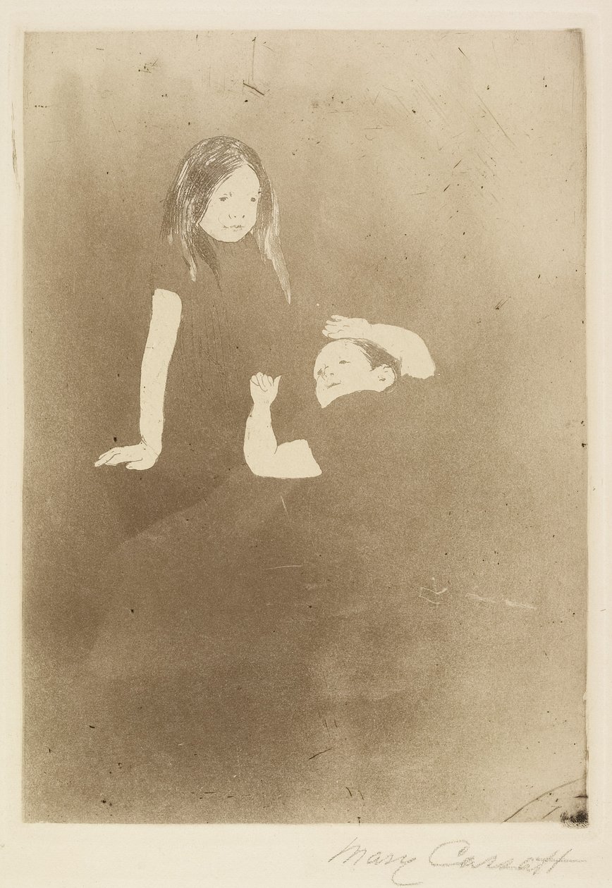 Dvě děti na trávě, asi 1887 od Mary Cassatt