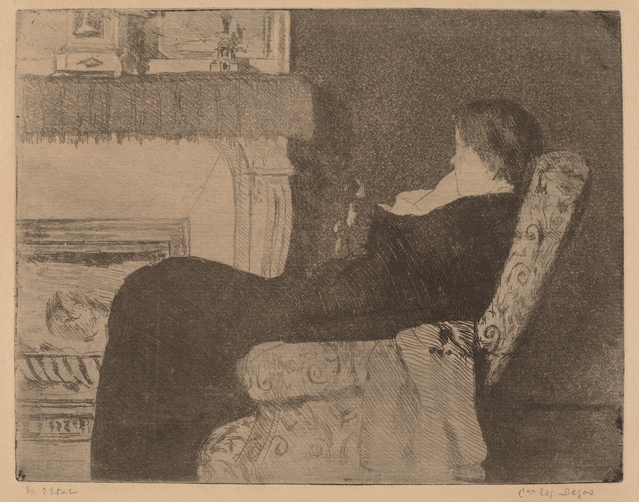 Před krbem (č. 1) od Mary Cassatt