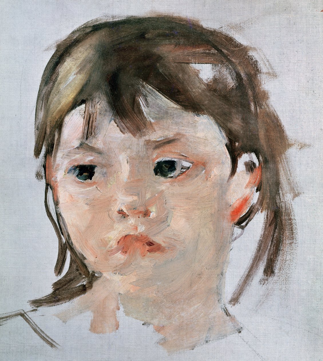 Hlava mladé dívky od Mary Cassatt