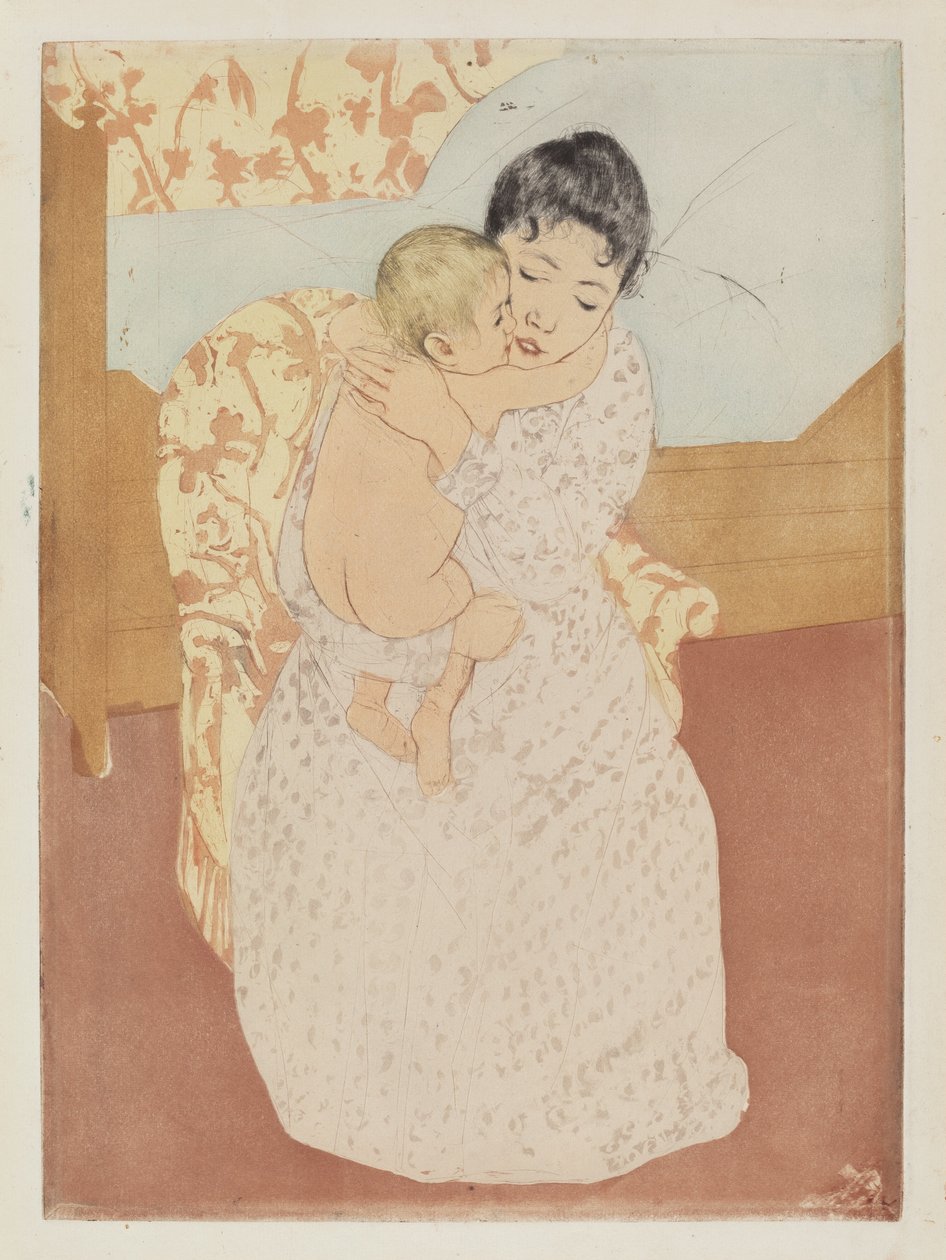 Mateřské pohlazení, 1890-1891. od Mary Cassatt