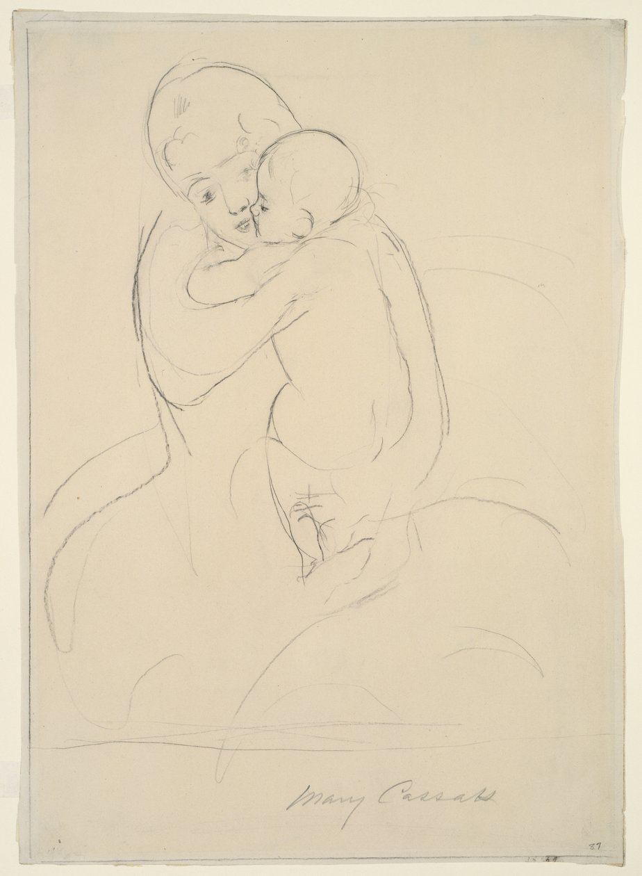 Mateřské pohlazení, 1921 od Mary Cassatt