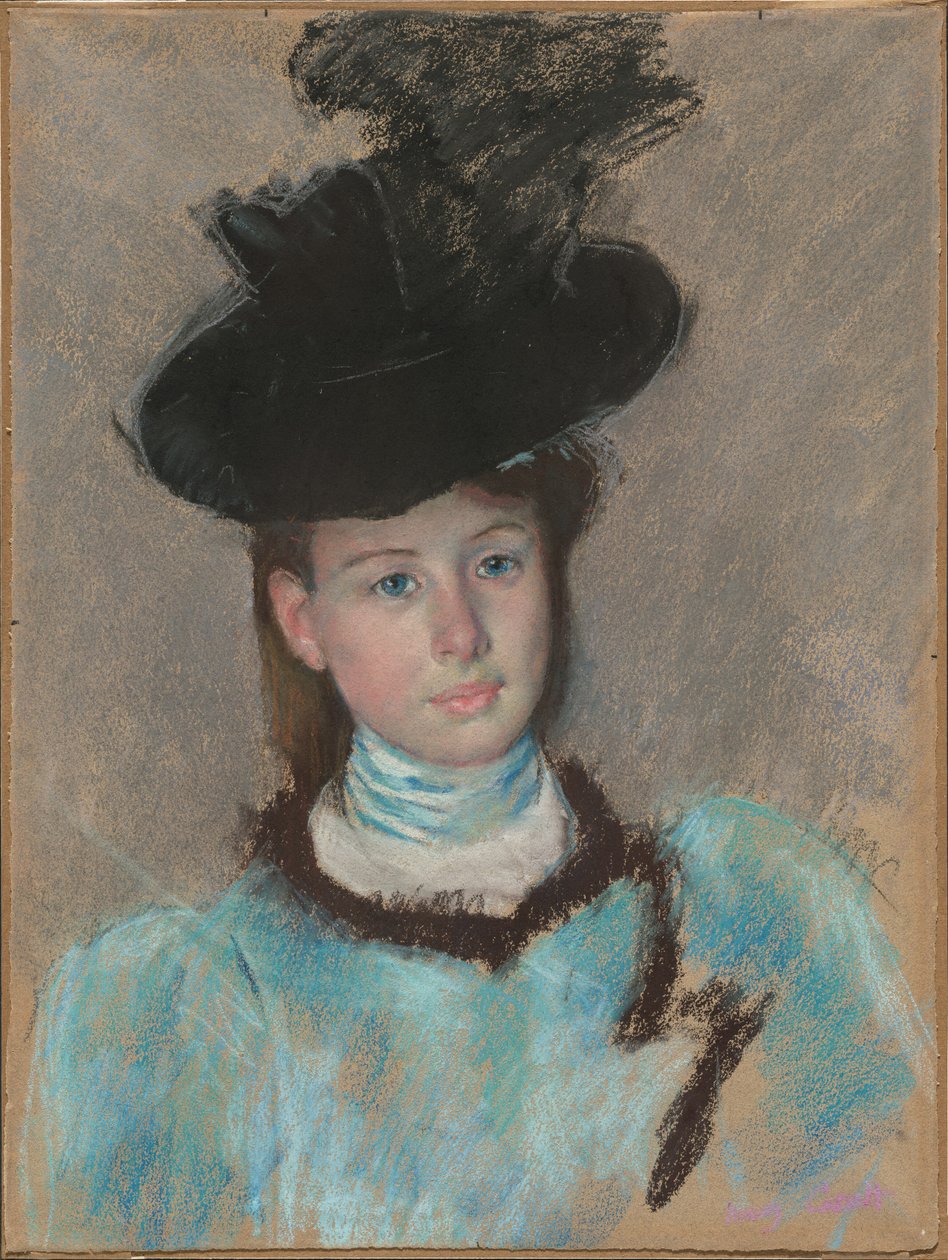 Černý klobouk od Mary Cassatt