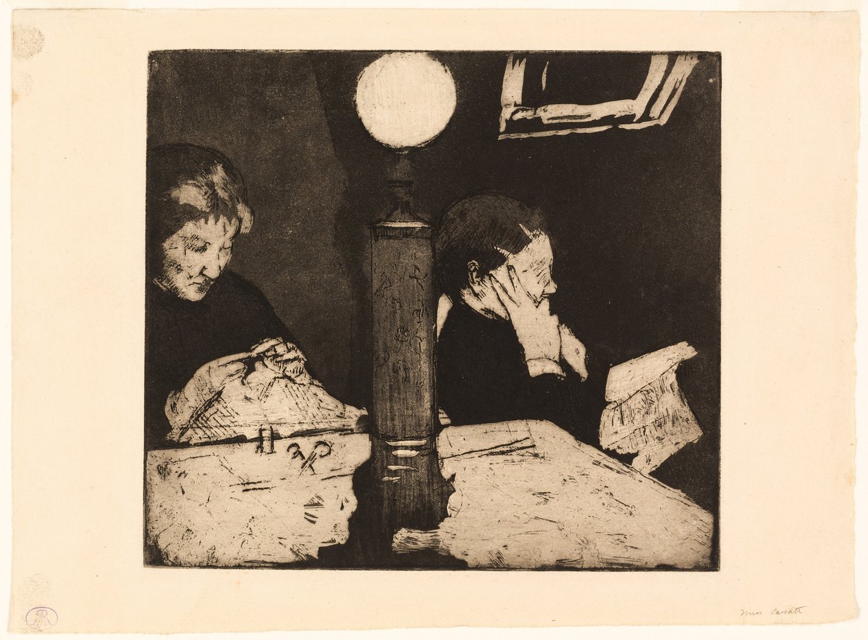 Pod lampou od Mary Cassatt