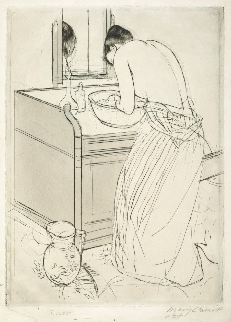 Žena koupání od Mary Cassatt