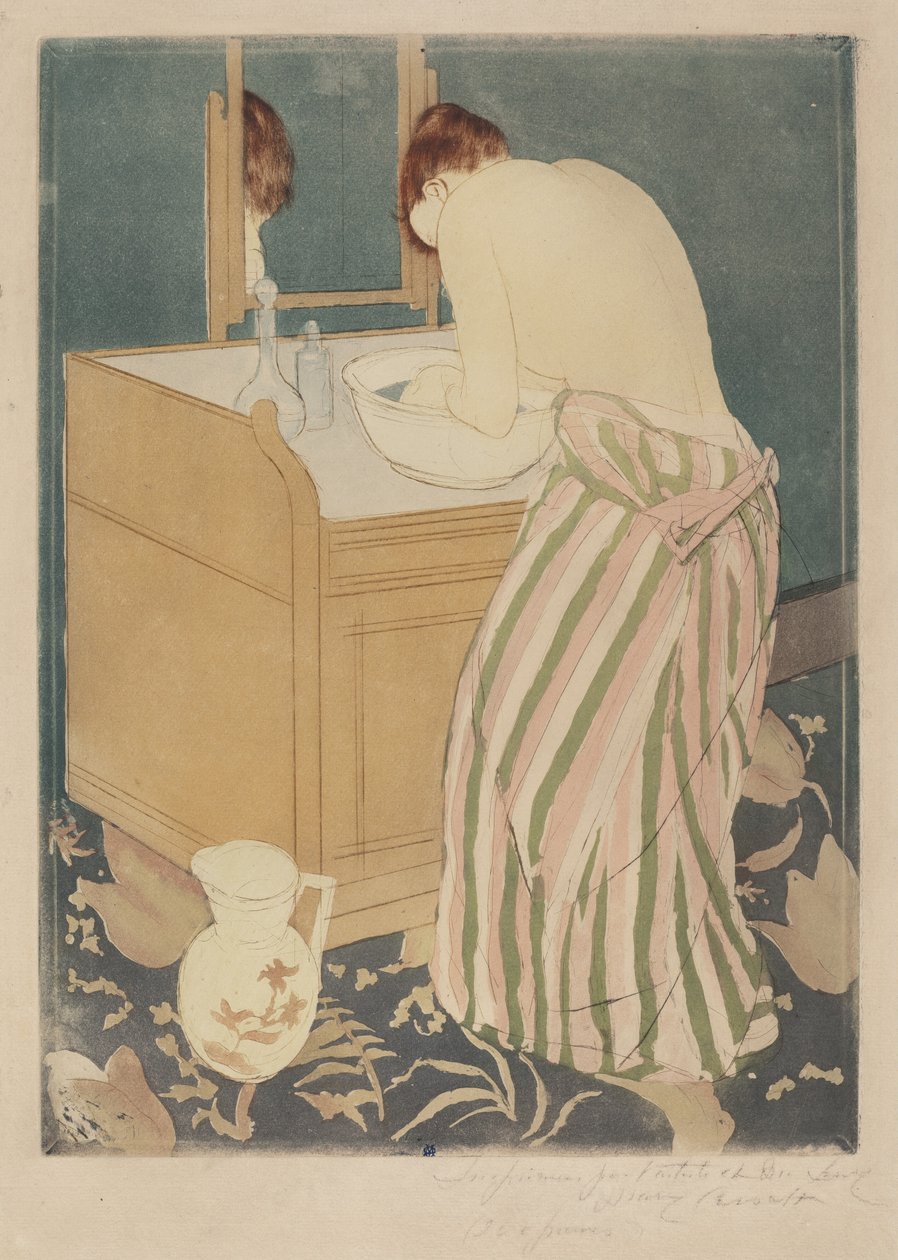 Žena koupání od Mary Cassatt
