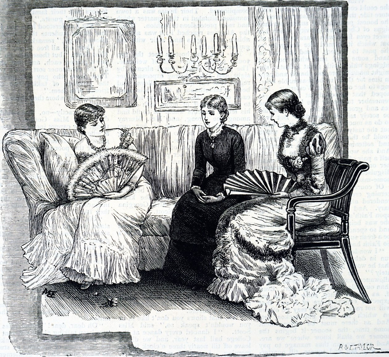 Dámy s fanoušky. od Mary Ellen Edwards
