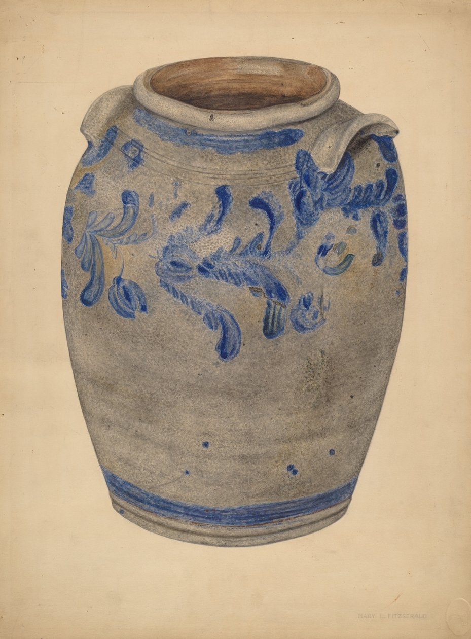 Stoneware Crock, 19351942. od Mary Fitzgerald