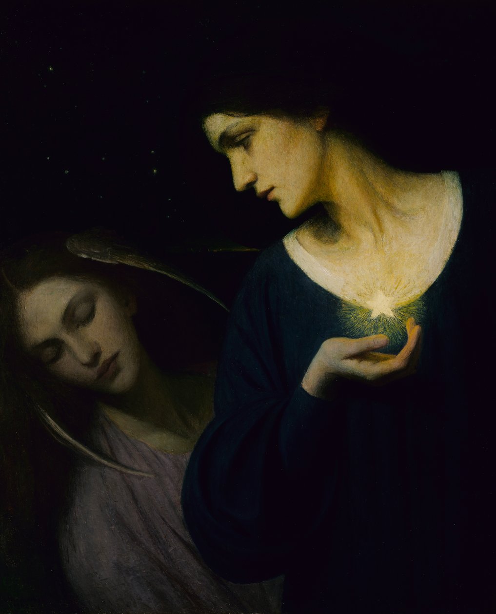 Noc a spánek její dcery, 1902. od Mary L. Macomber
