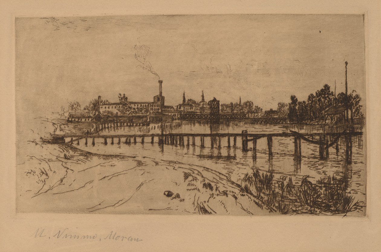Newark, NJ, z Passaic od Mary Nimmo Moran