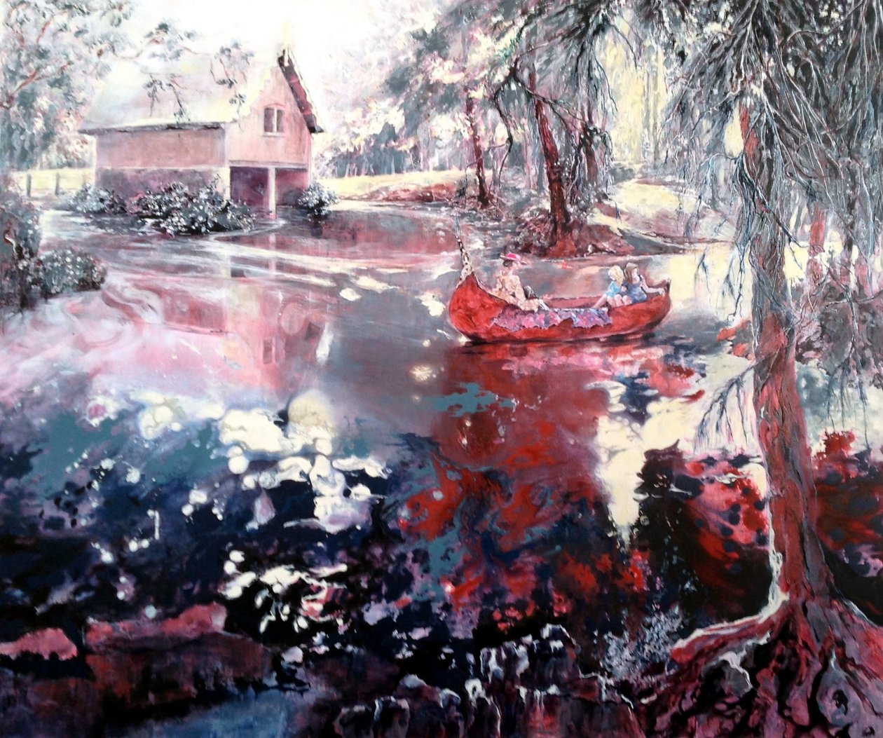 Elvaston loď dům a jezero od Mary Smith