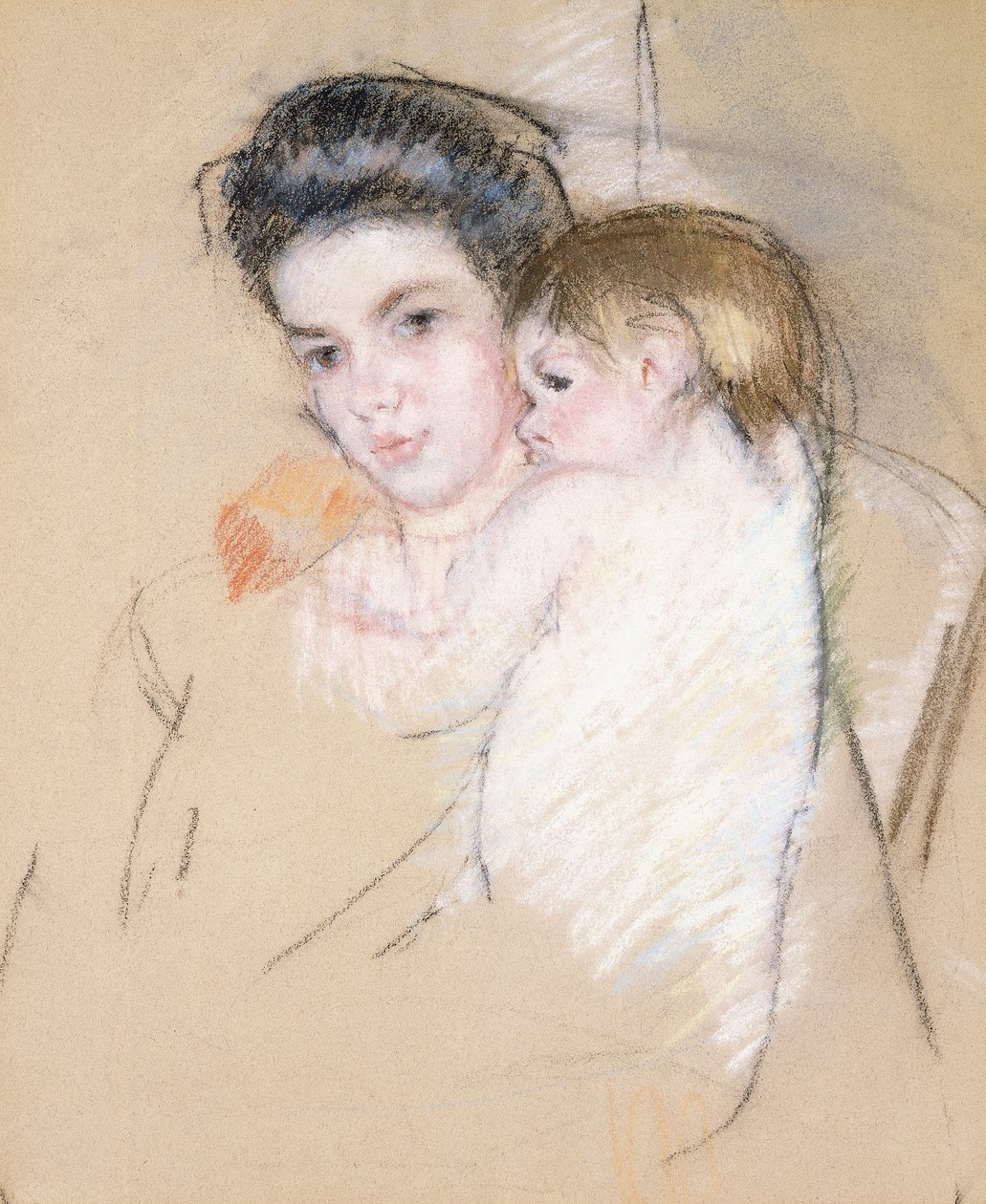 Matka a nahé dítě, od Mary Cassatt