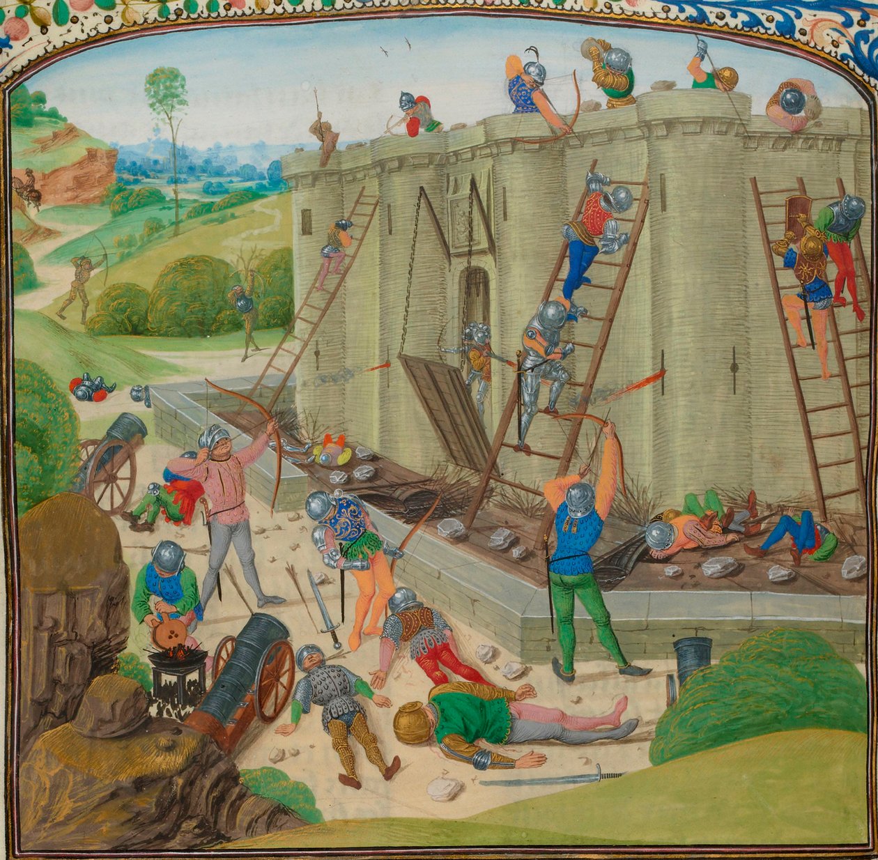 Nejstarší známá vyobrazení hradu ilustrují obléhání Brestu vévodou z Lancasteru v roce 1386. od Master of Anthony of Burgundy