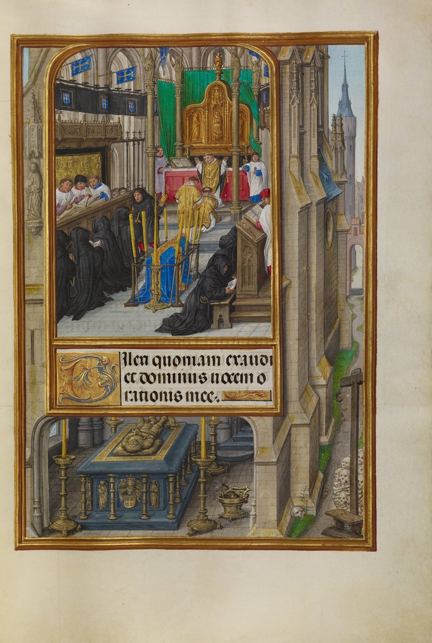 Kancelář mrtvých od Master of James IV of Scotland
