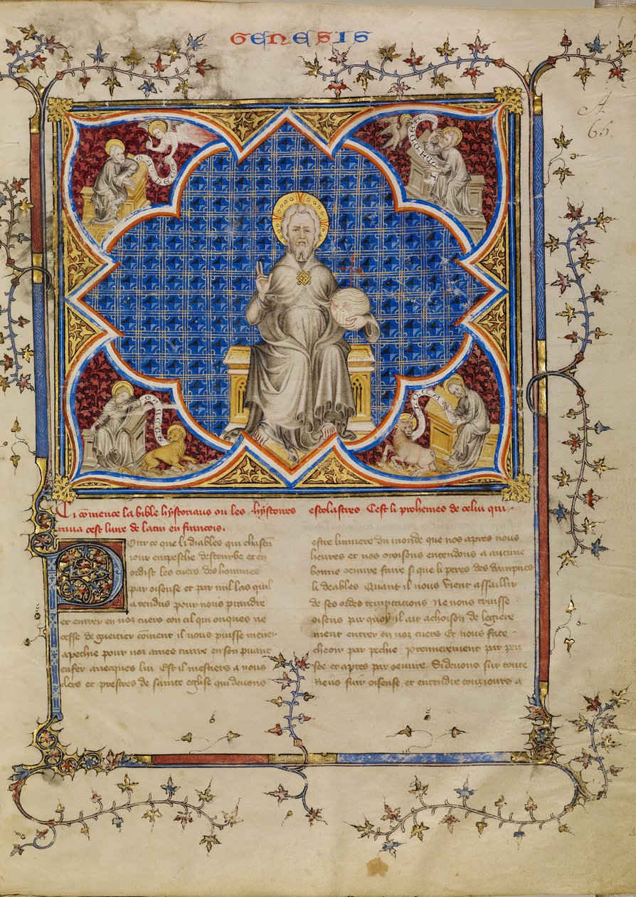 Kristus ve Veličenstvu a čtyři evangelisté se svými symboly od Master of Jean