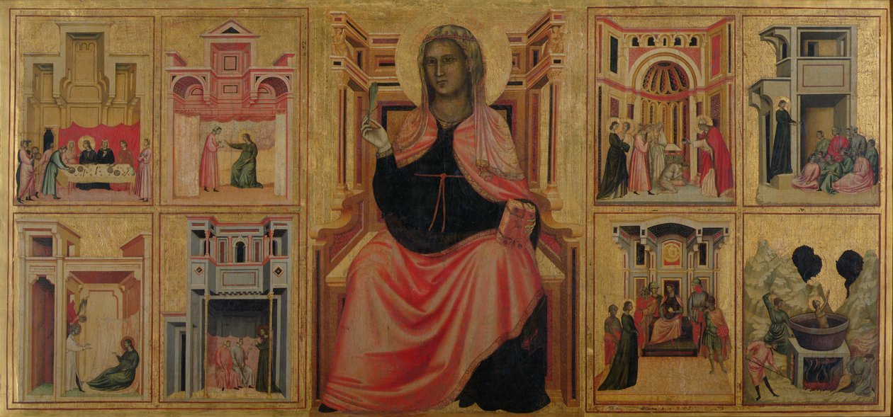 Svatá Cecílie a scény z jejího života, kolem 1304 (tempera na panelu) od Master of St. Cecilia